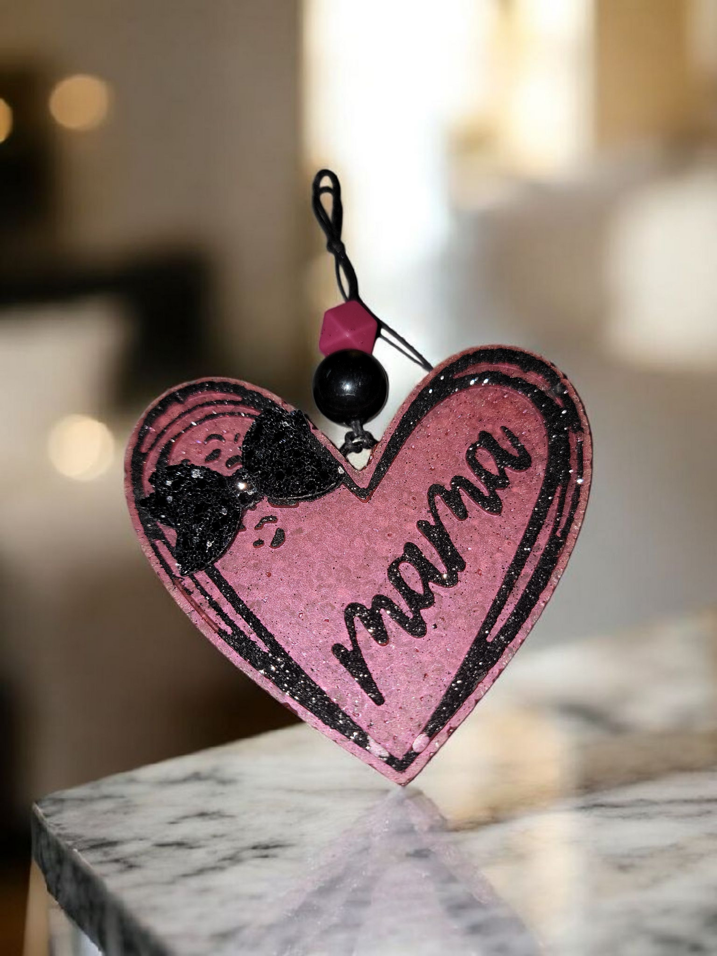 Mama Heart Burgundy Car Freshie