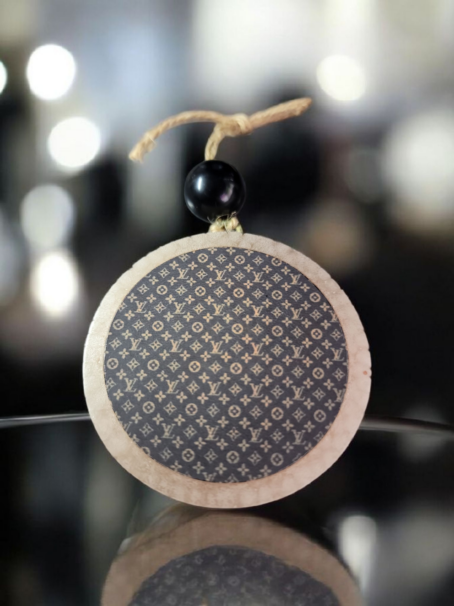 LV Black Small Text Car Freshie