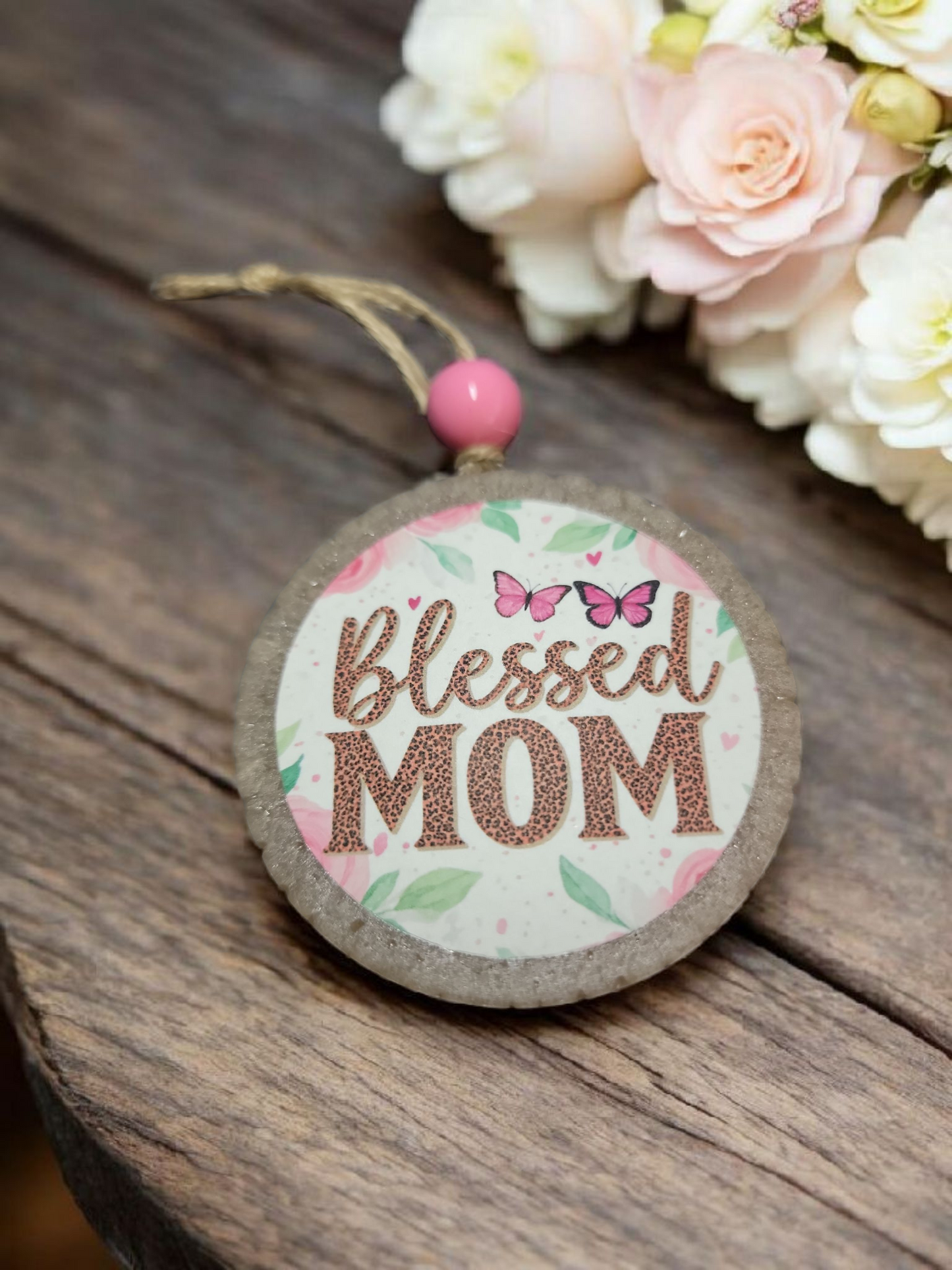 Blessed Mom with Butterfly Car Freshie