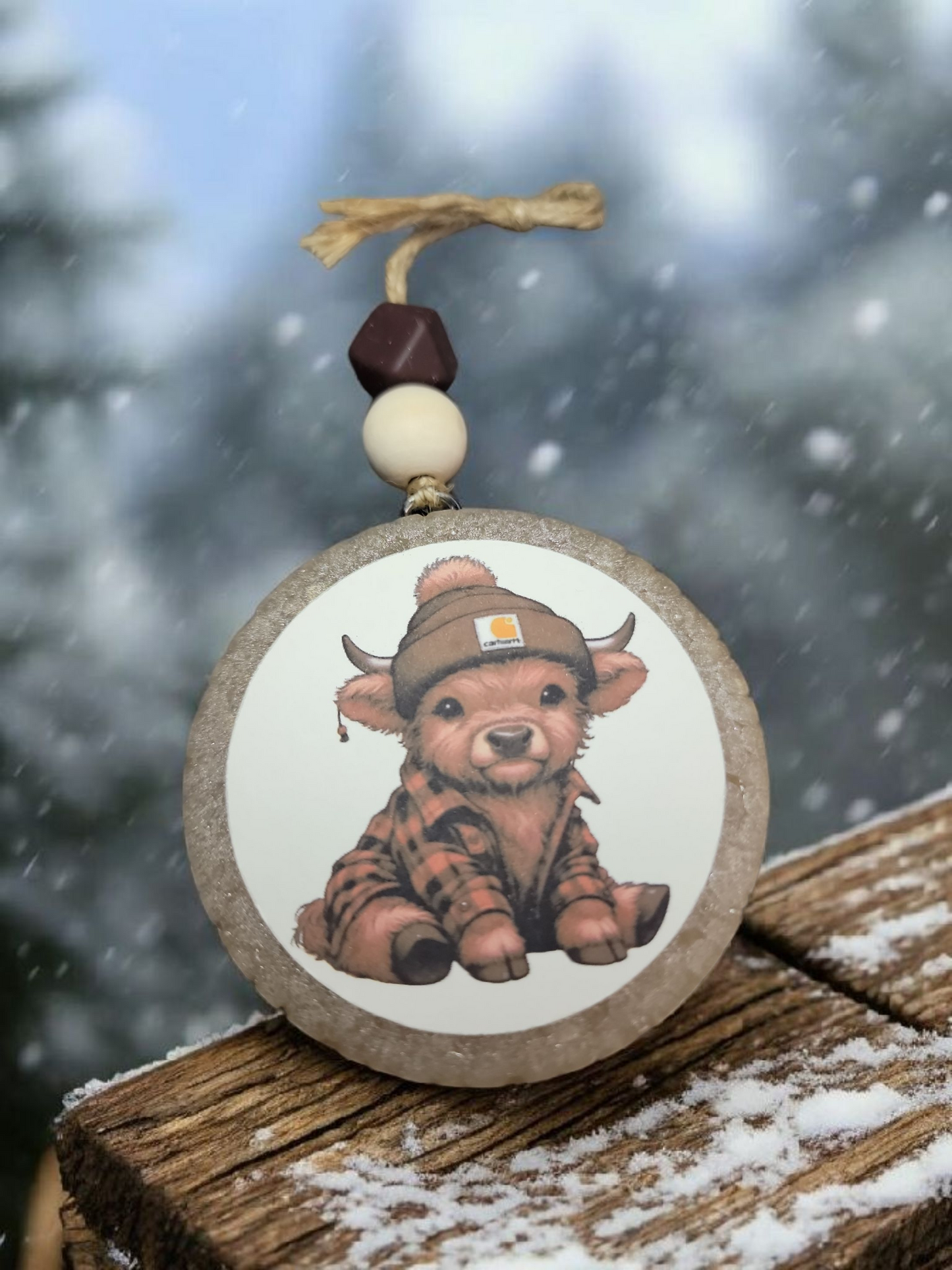 Highland Cow Carhart Car Freshie