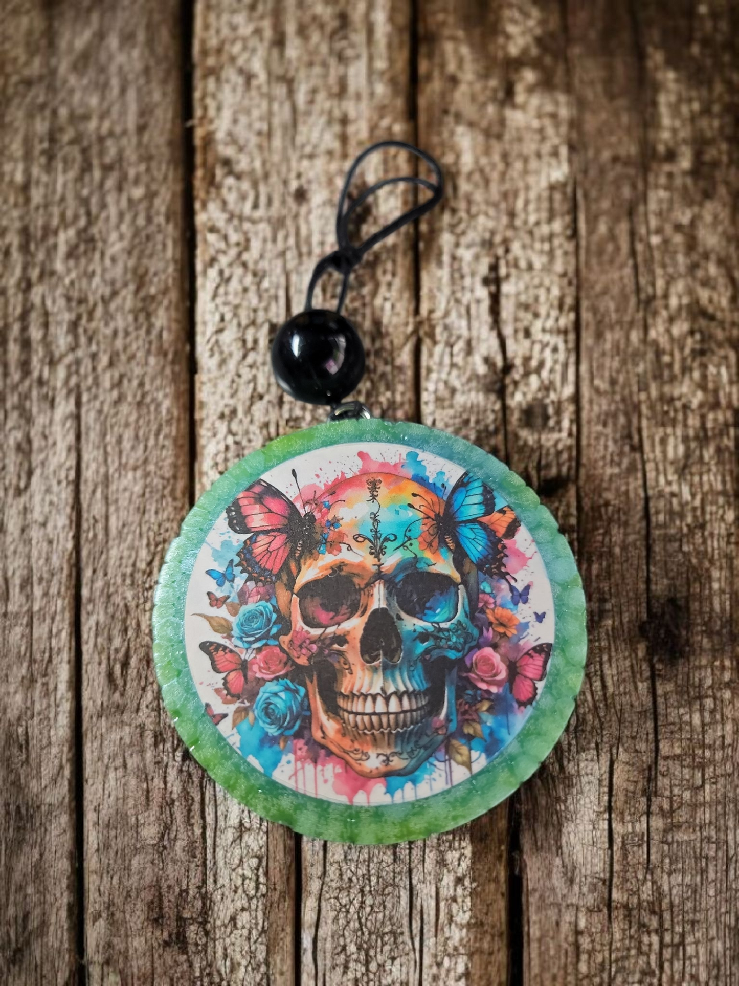 Skull with Butterflies Car Freshie