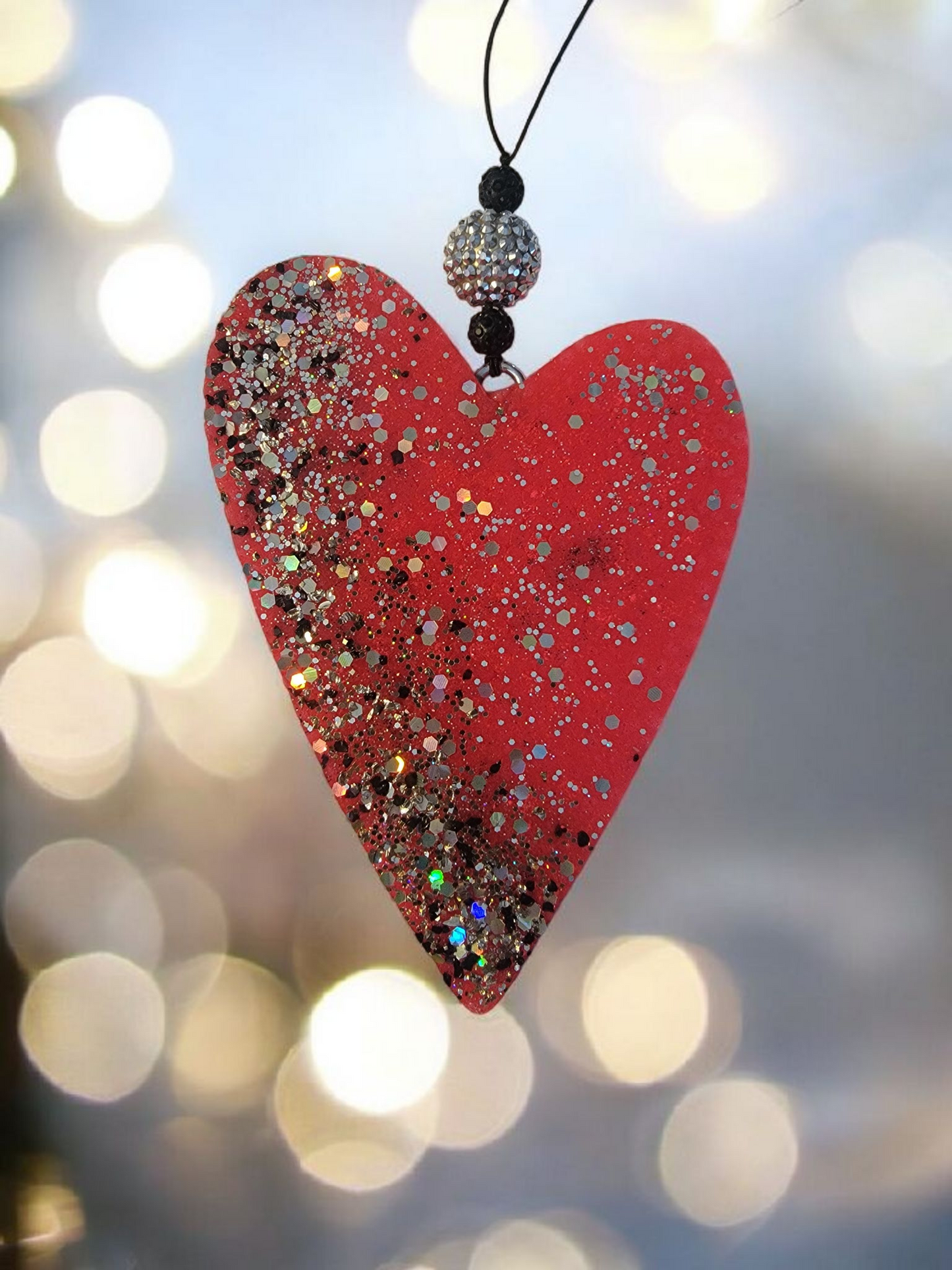 Large Heart Glitter Car Freshie