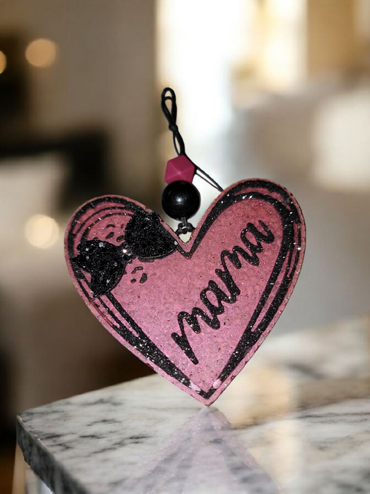 Mama Heart Burgundy Car Freshie