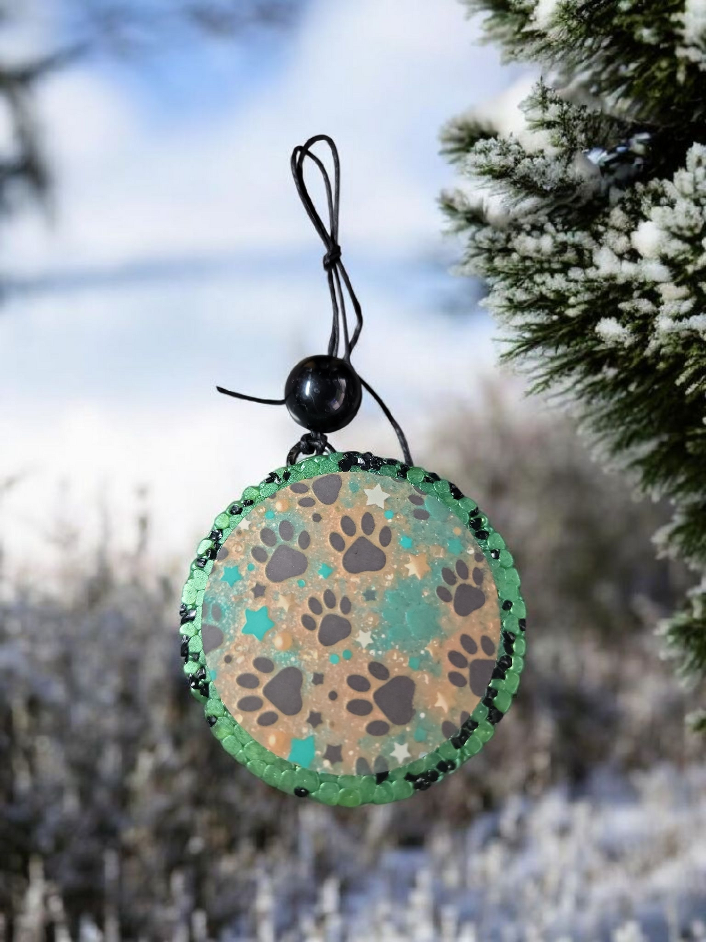 Dog Paw Green Car Freshie