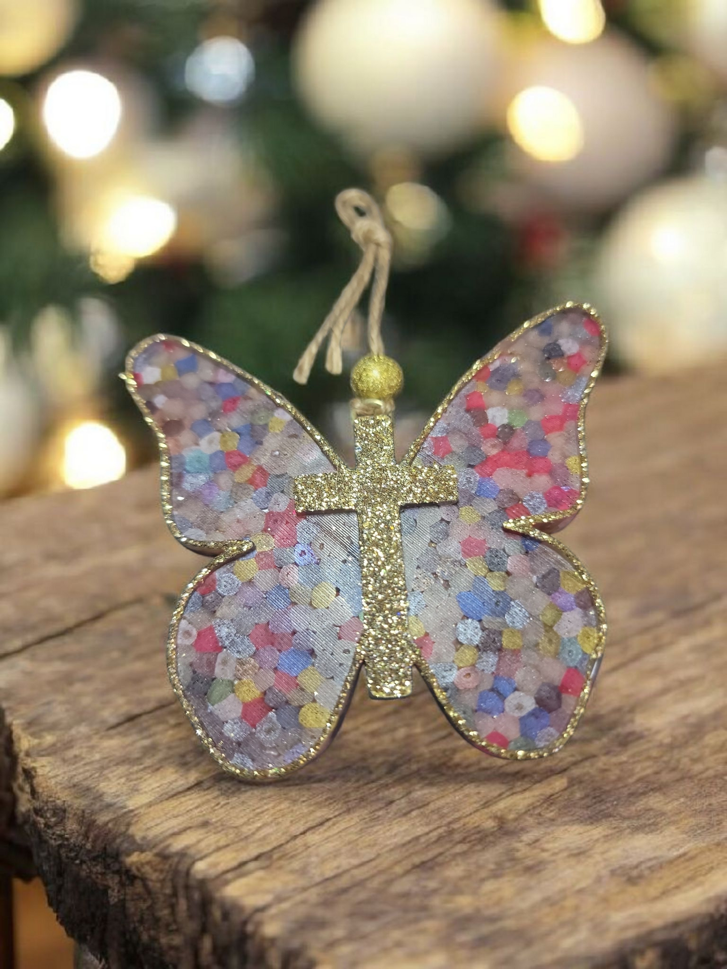 Butterfly with gold sparkle Car Freshie