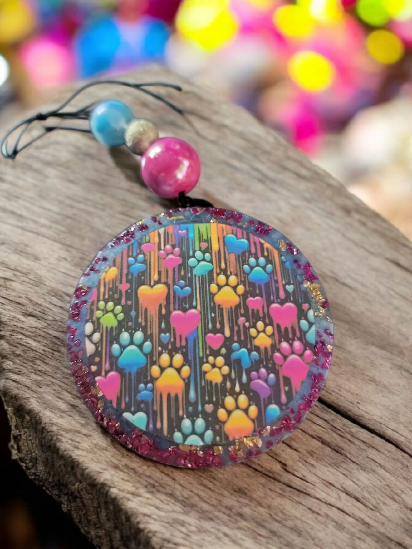 Dog Paw multi color Car Freshie